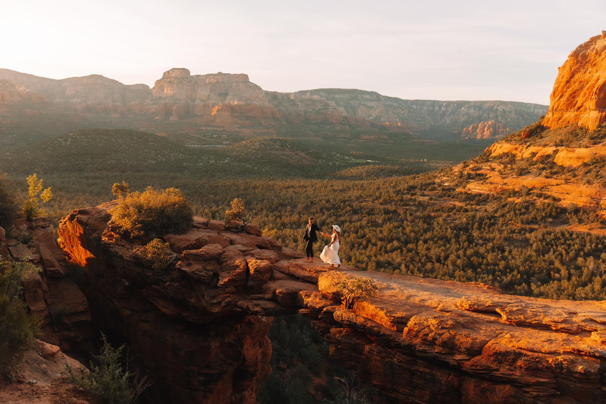 Sedona elopement couple at Devil's Bridge taken by Elopement photographer Heidi Straus