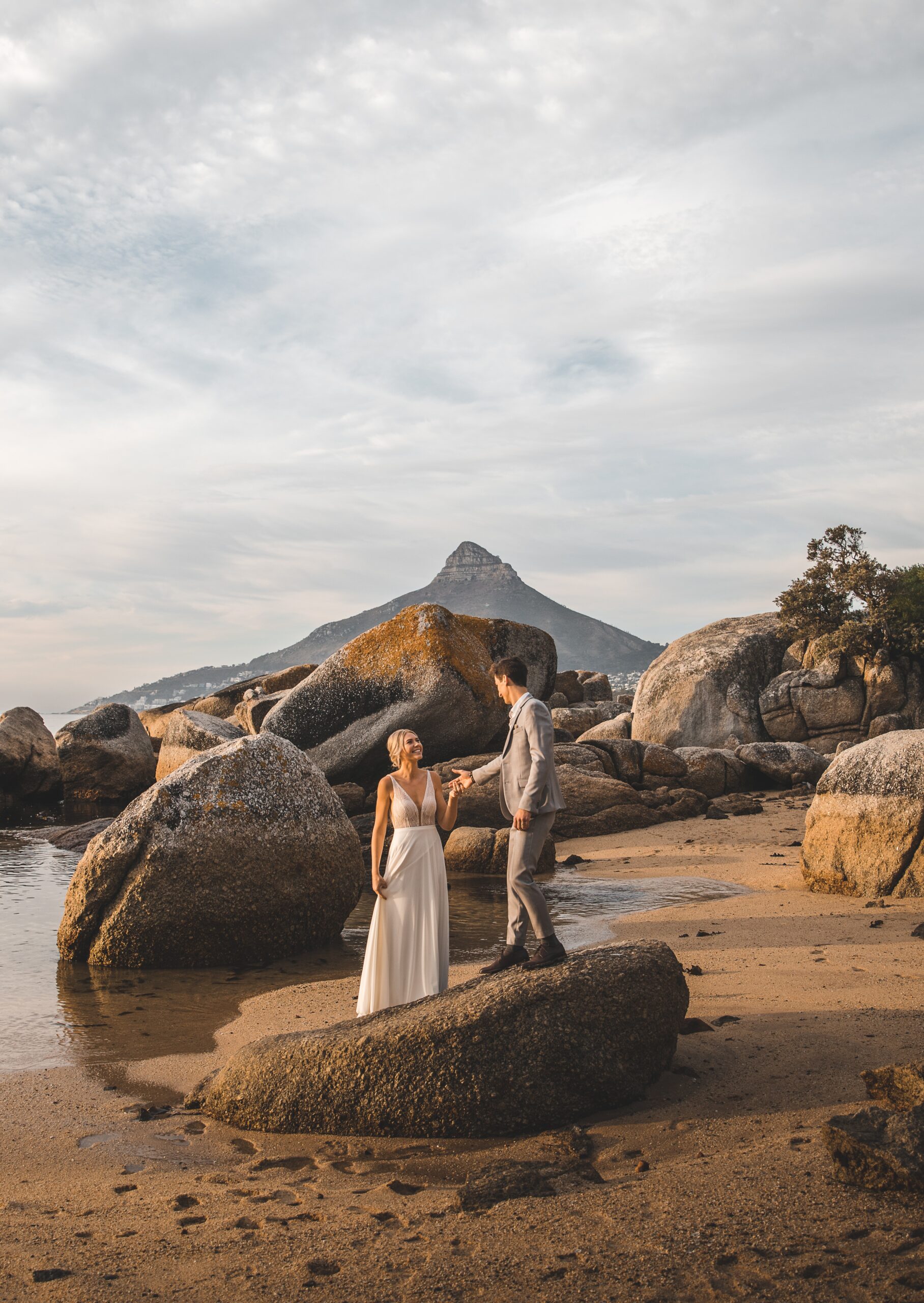 Cape Town Elopement photographer. Couple eloping on Camps bay beach in South Africa