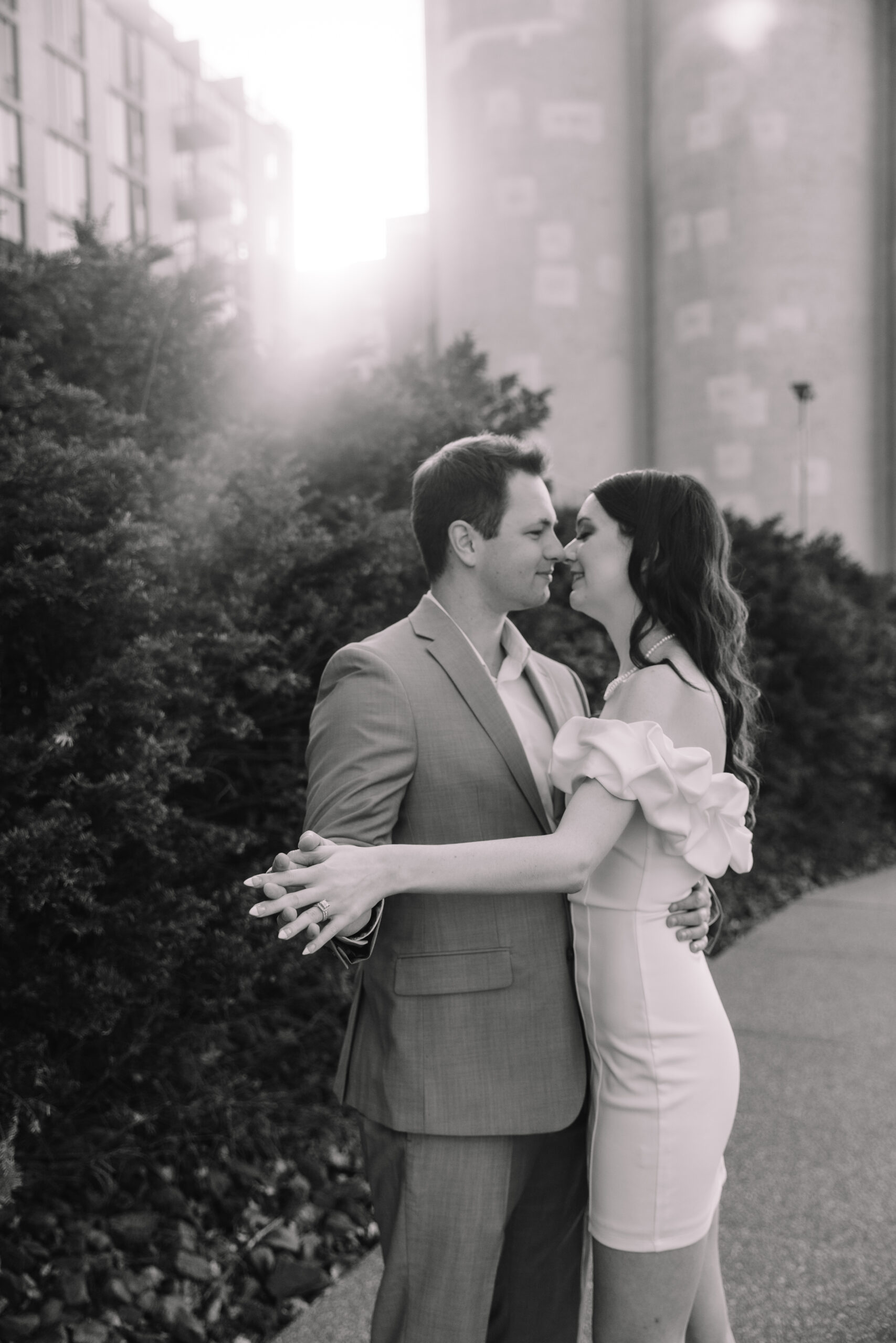 Engagement couple at the Mill City Ruins Museum
