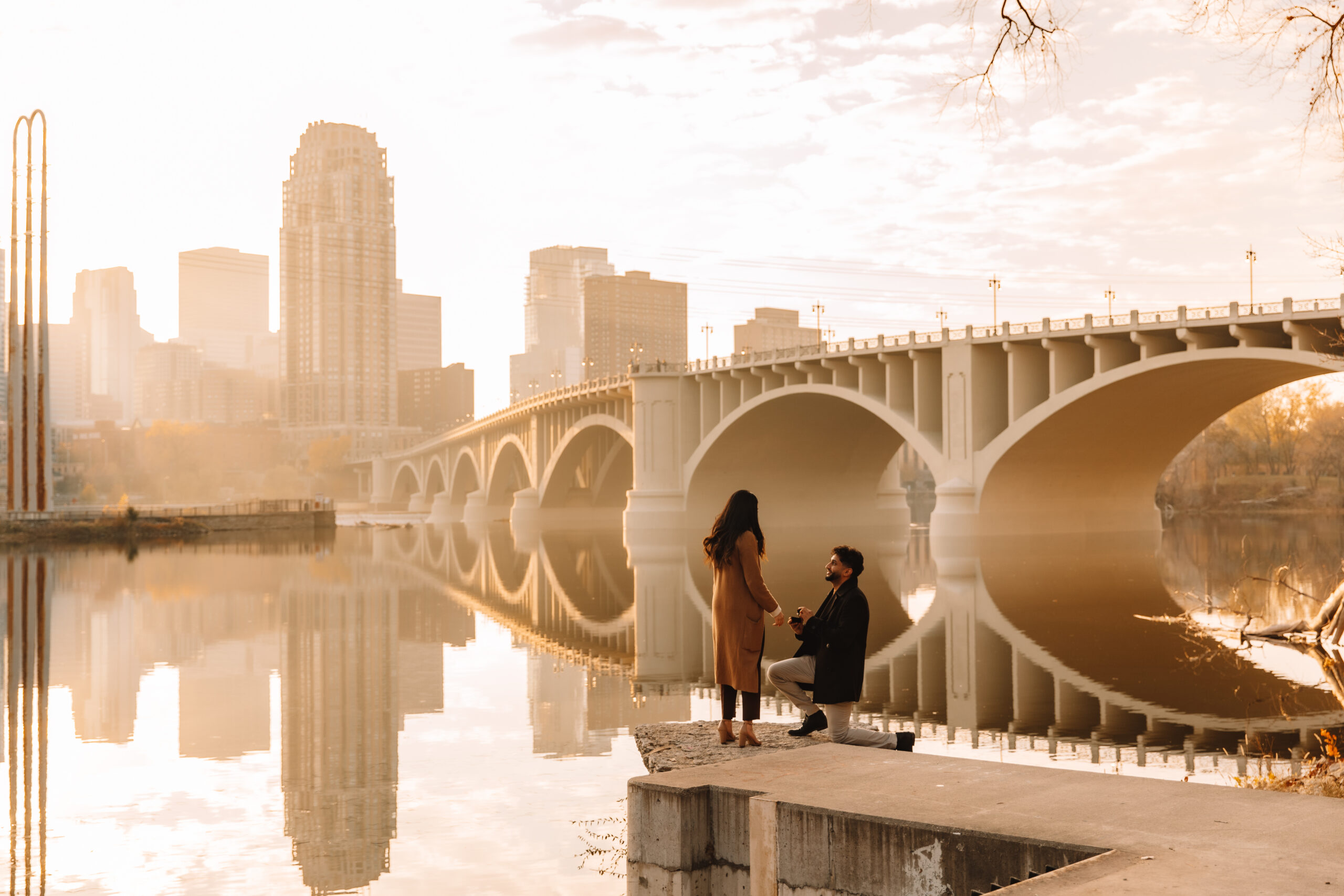 Best engagement photo location in Minneapolis - St Anthony Main