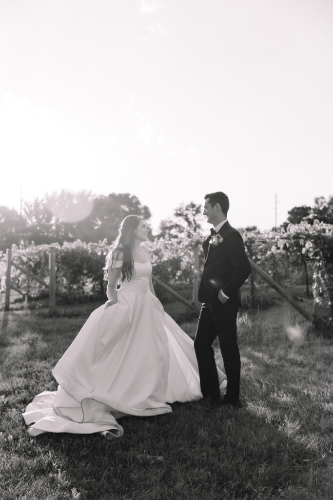 Elopement couple dancing between the vineyards in Cape Town South Africa