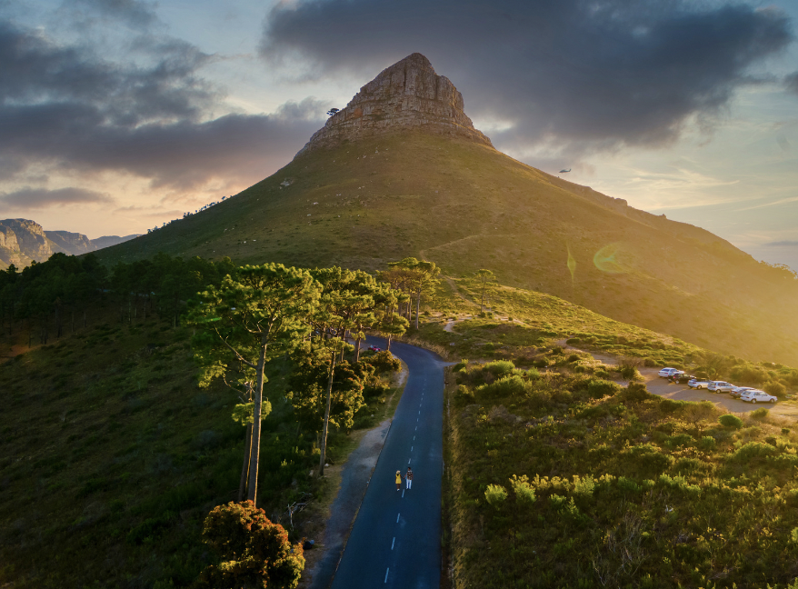 Signal Hill in Cape Town South Africa during Susnet