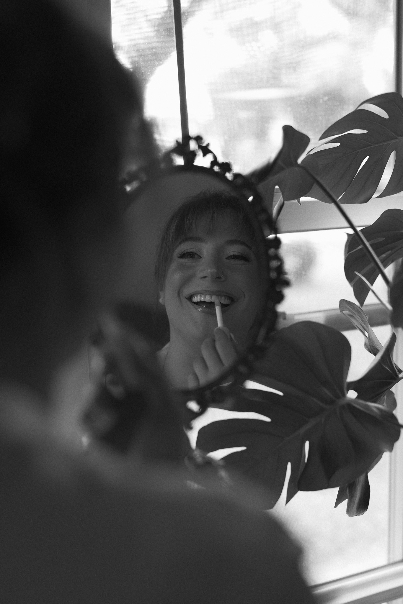 Bride getting ready at The View, Minneapolis Event Centers before her St. Anthony Main wedding