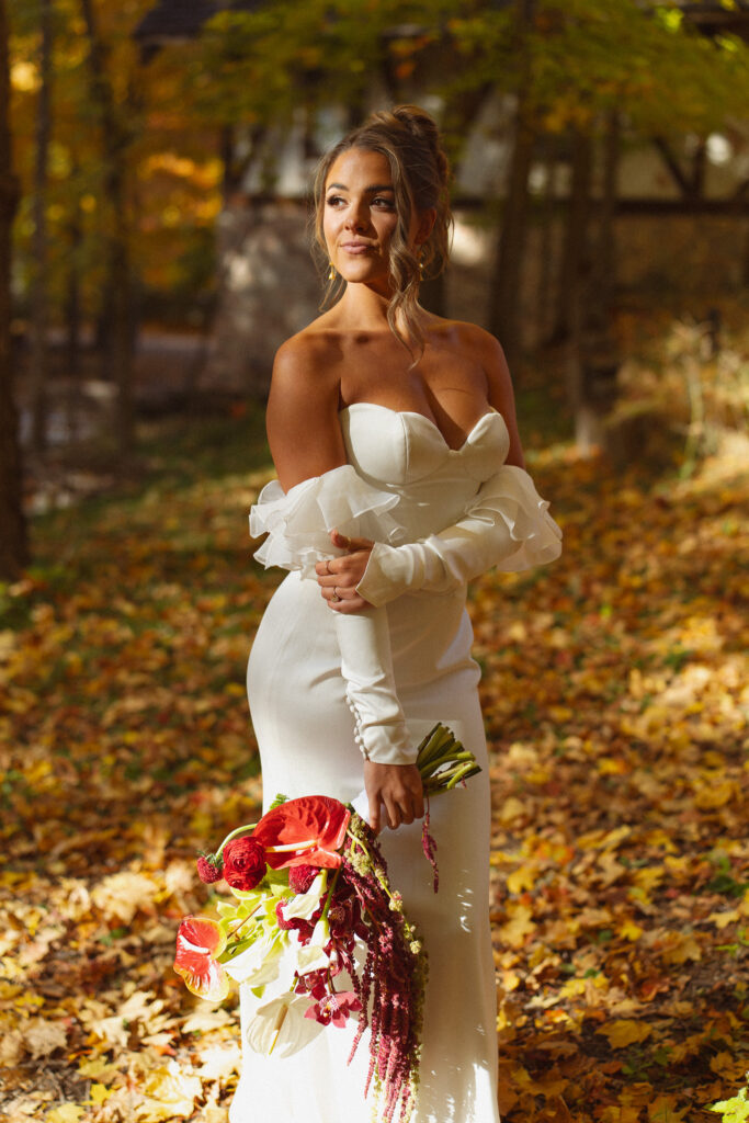 Bride portrait photos near Lake Minnetonka at The woods retreat