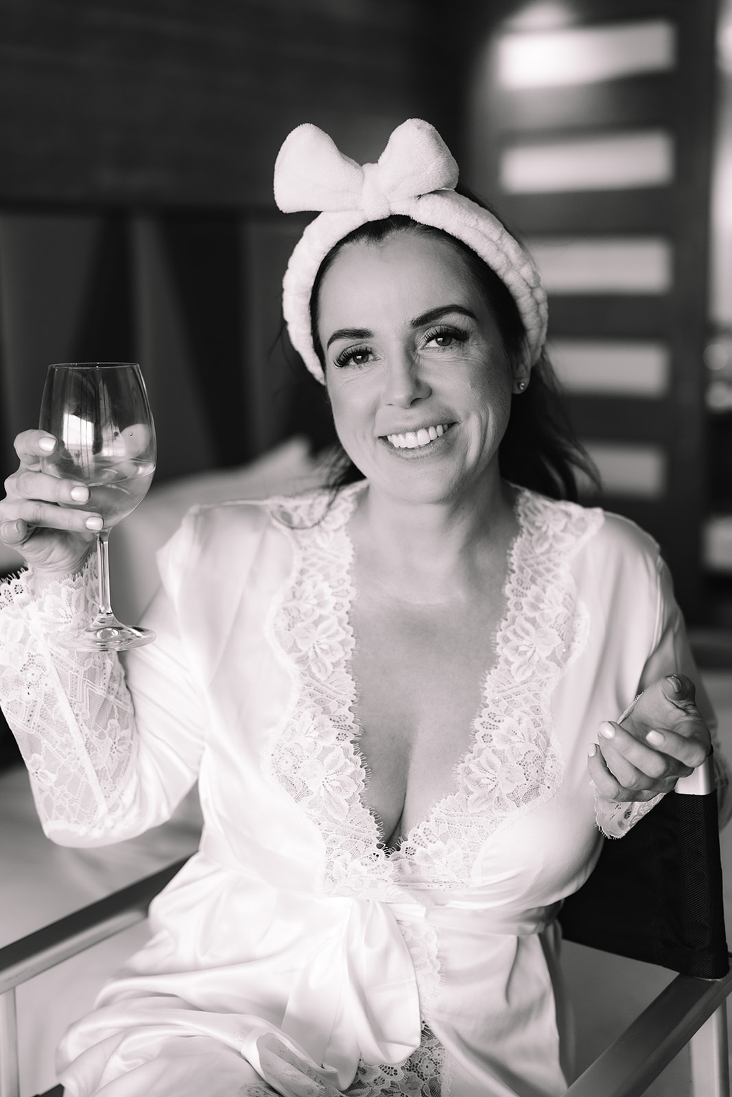 Bride getting ready with champagne before her stony point nature reserve wedding in Cape Town