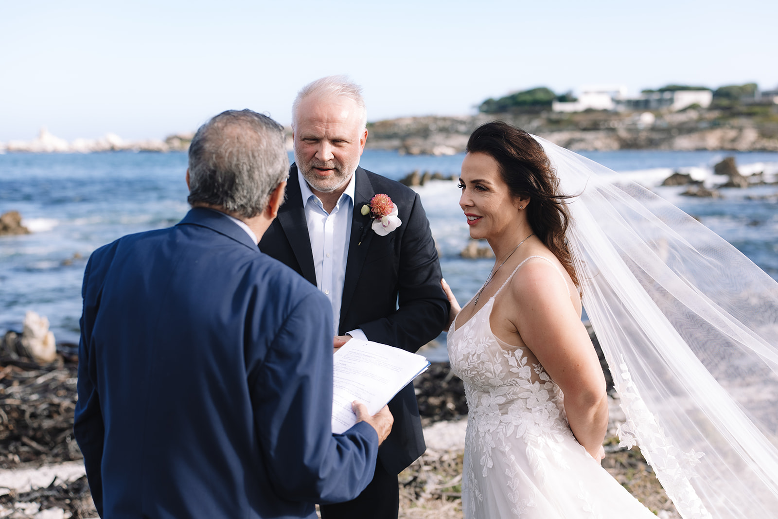 Beachfront ceremony during a stony point nature reserve wedding in South Africa