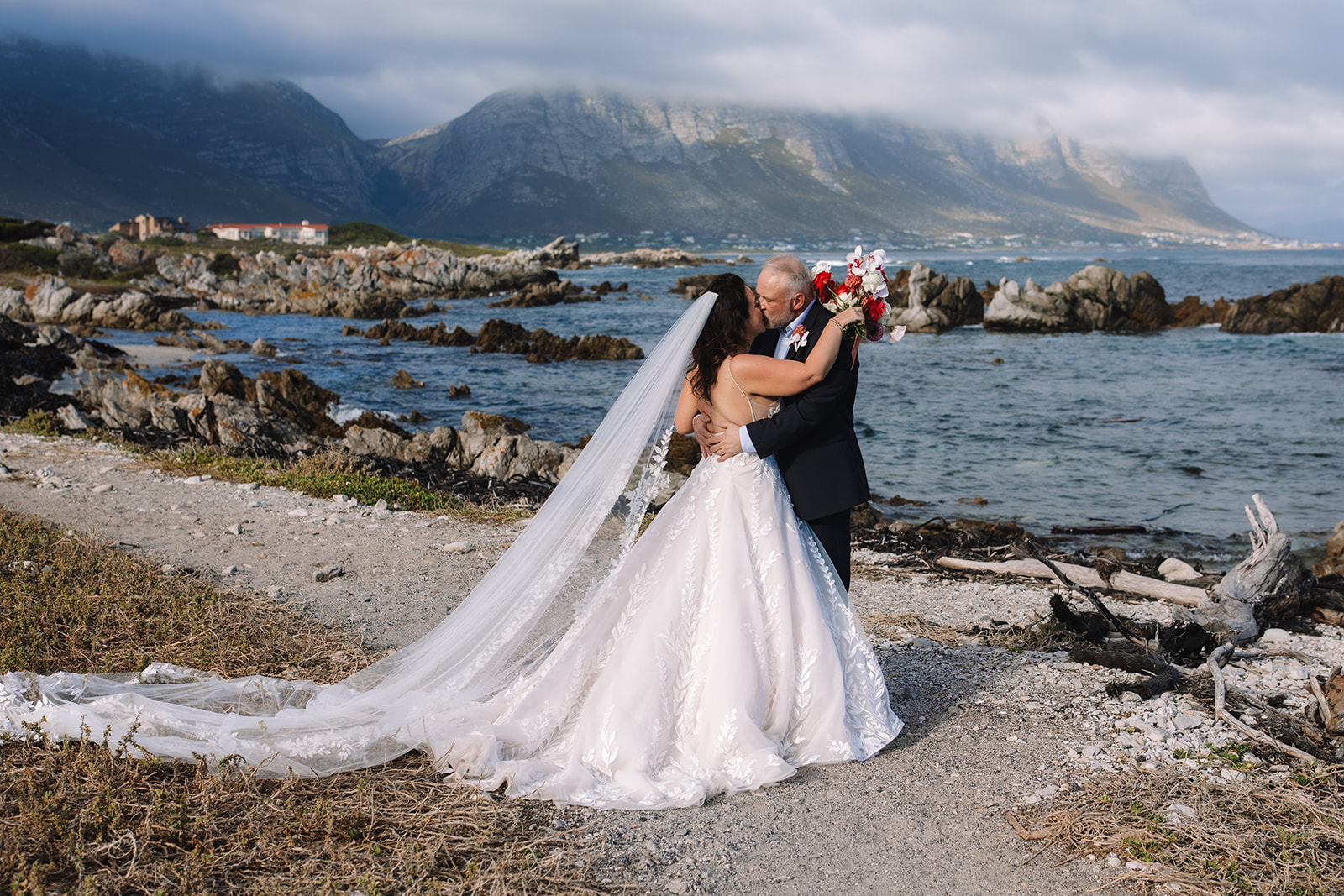 Coastal portraits during a stony point nature reserve wedding in the Western Cape