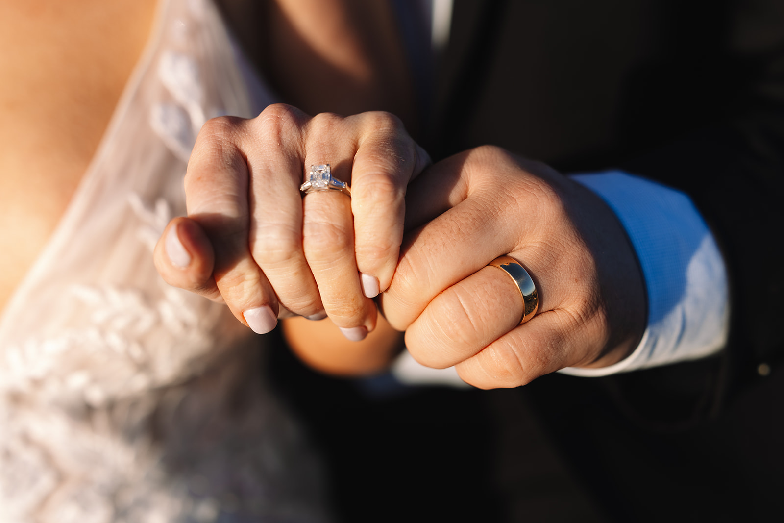 Close up of wedding rings after Stony Point Nature Reserve wedding at Betty's Bay