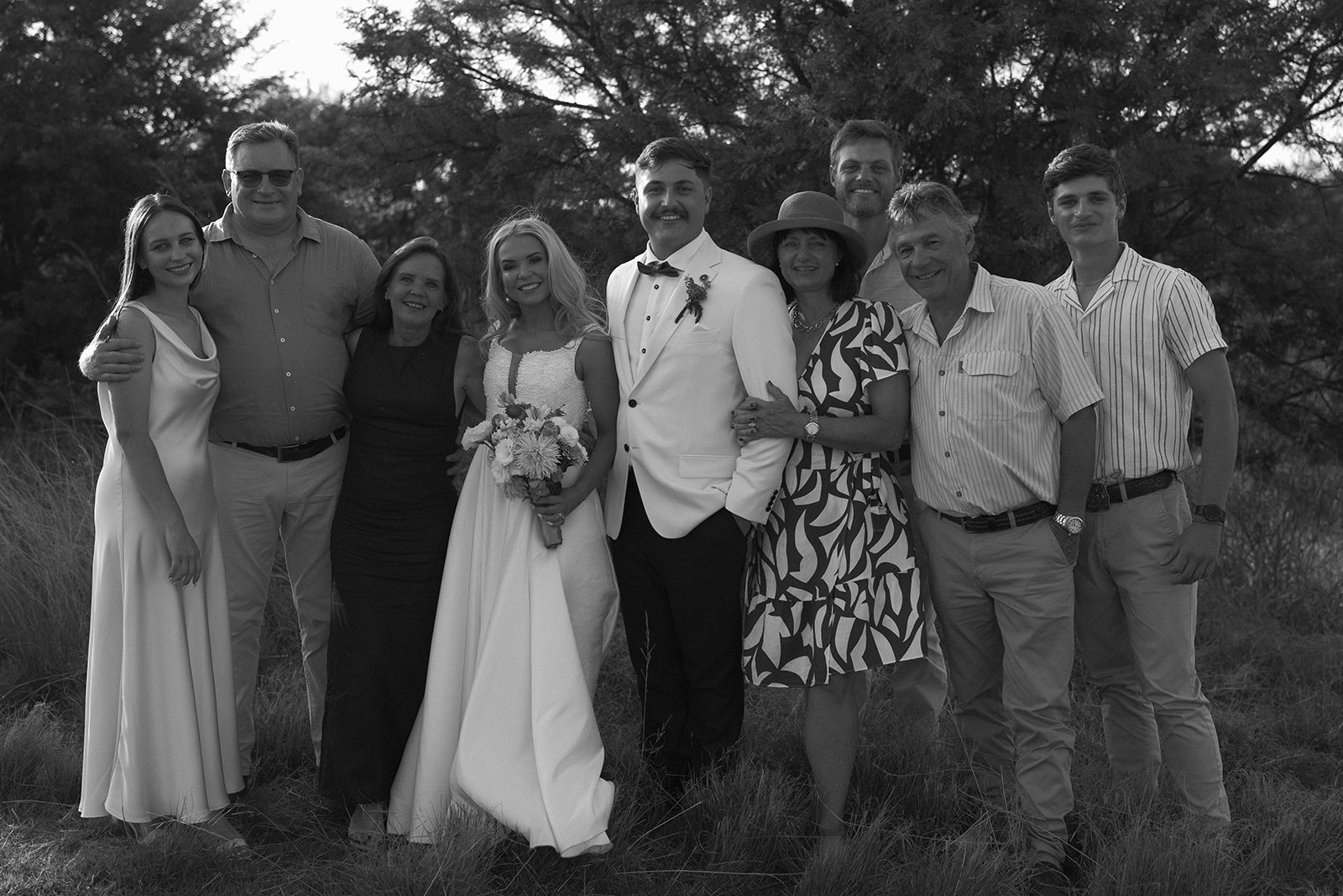Family gathered together for intimate wedding portrait during a South Africa micro wedding